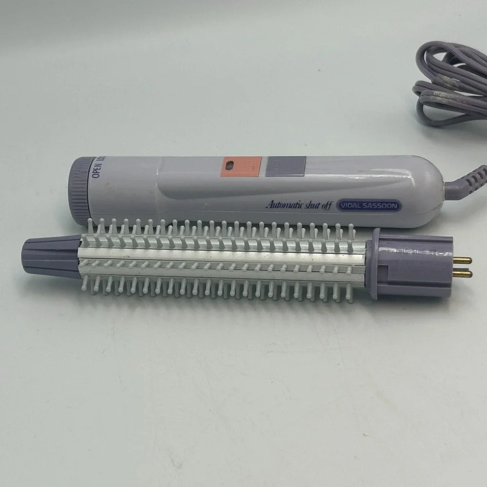 Vidal Sassoon 90s Purple Curling Brush VS-195 Vintage Tested Automatic Shut Off